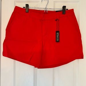 New with tags red shorts with pockets